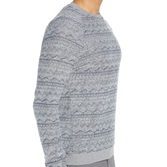 1901 Zigzag Patterned Sweatshirt Pullover Grey NEW - Picture 3 of 10